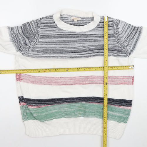 Barbour Women's Multicoloured Cotton Striped Pullover Jumper Size 12