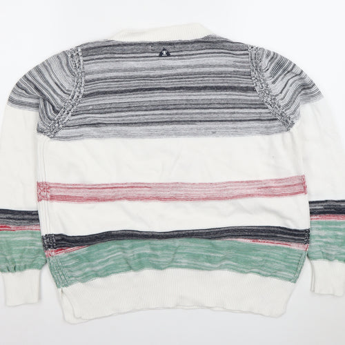 Barbour Women's Multicoloured Cotton Striped Pullover Jumper Size 12