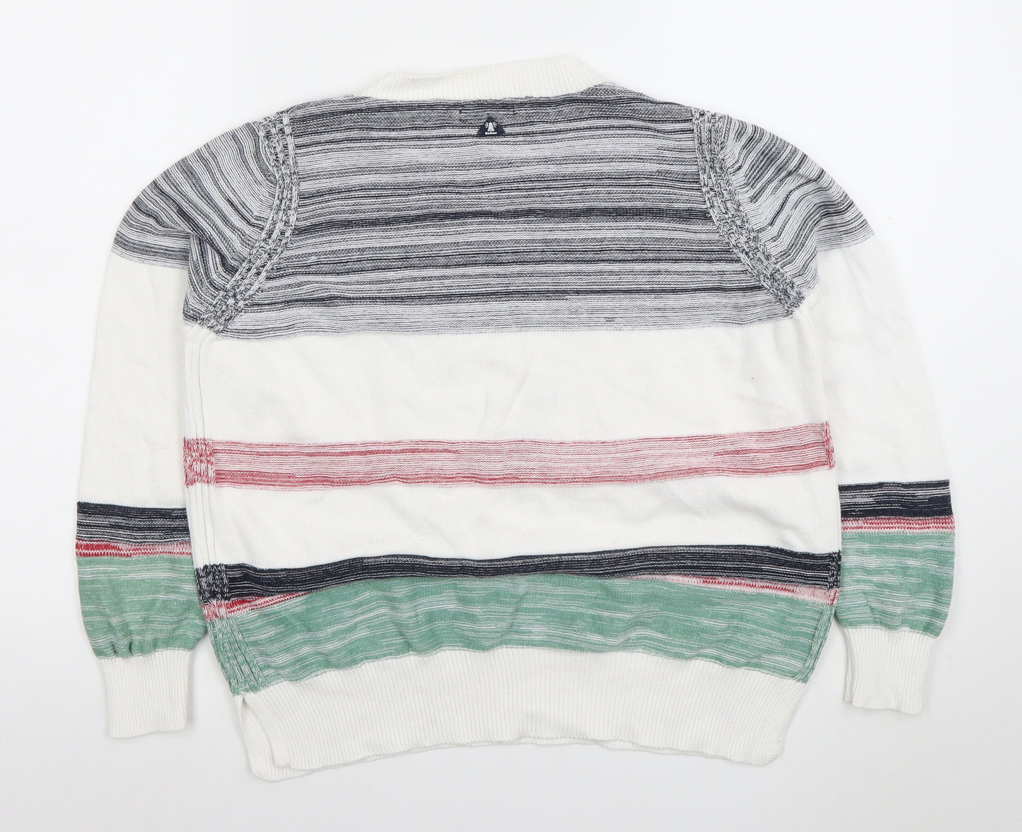 Barbour Women's Multicoloured Cotton Striped Pullover Jumper Size 12