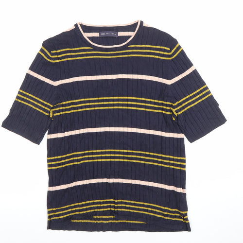Marks and Spencer Women's Blue Striped Knit T-Shirt Size 18
