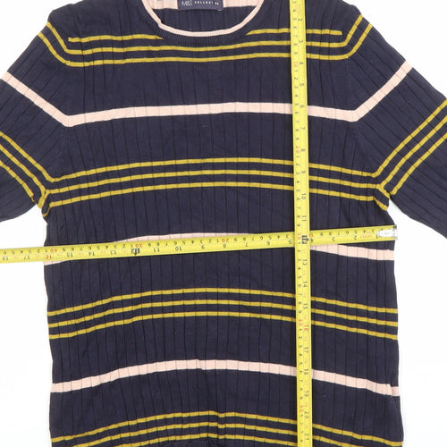 Marks and Spencer Women's Blue Striped Knit T-Shirt Size 18