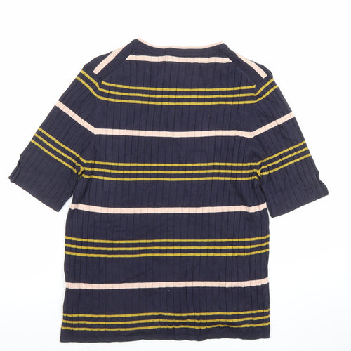 Marks and Spencer Women's Blue Striped Knit T-Shirt Size 18