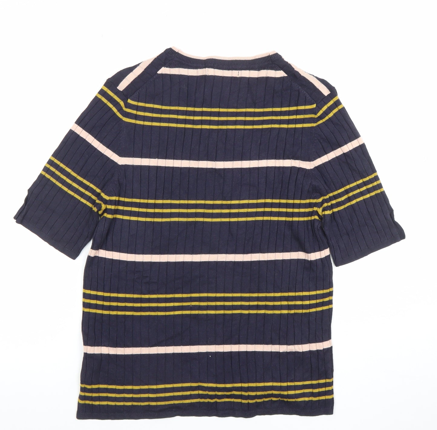Marks and Spencer Women's Blue Striped Knit T-Shirt Size 18