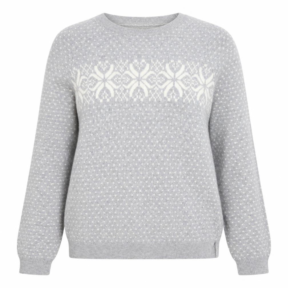 Oasis Girls Grey XS Fair Isle Crew Neck Pullover Jumper Winter Knit