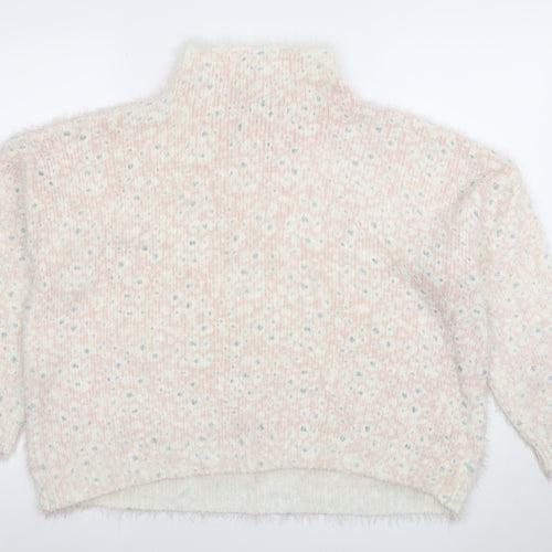 Next Women’s Pink High Neck Chunky Knit Pullover Jumper Size 20