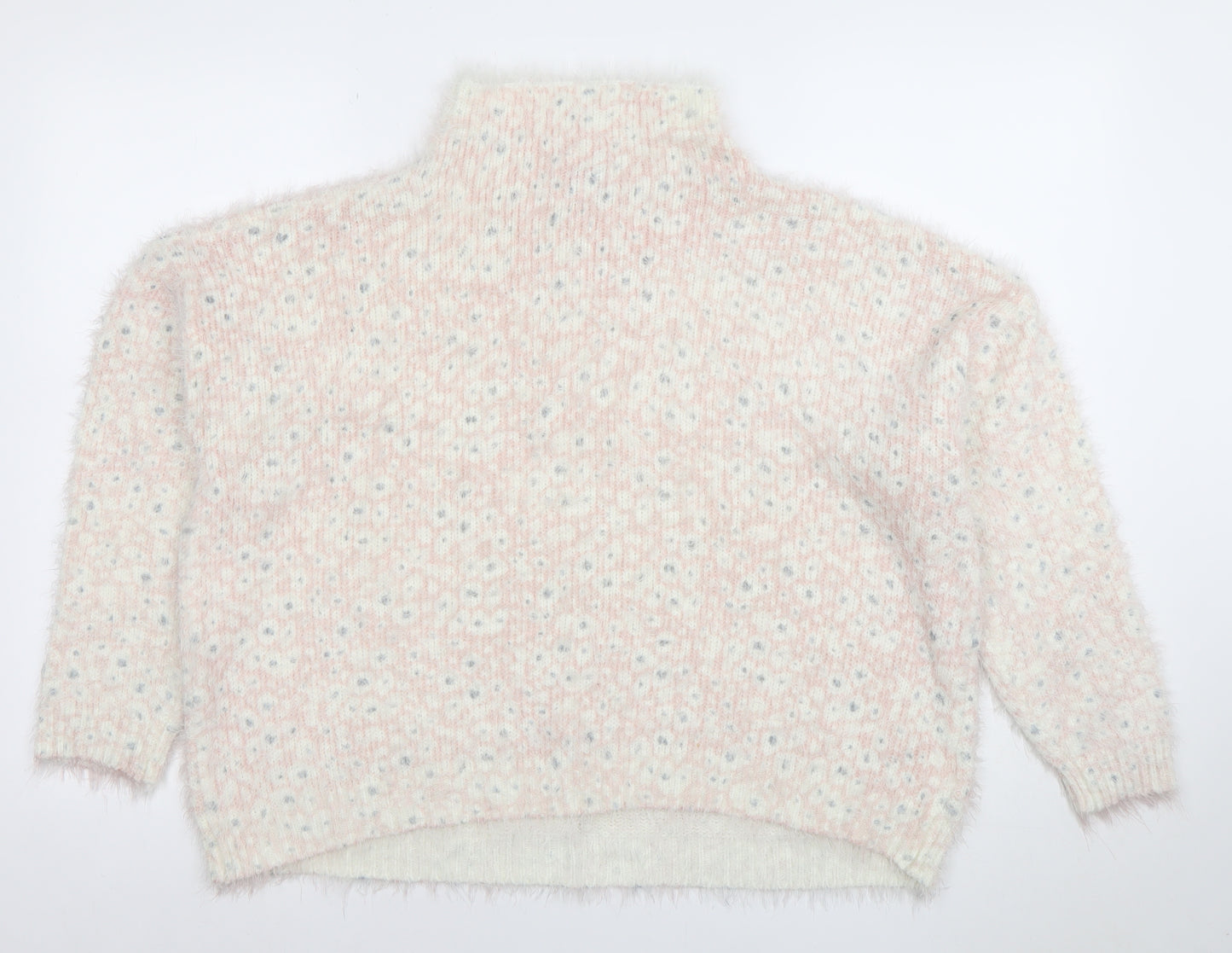 Next Women’s Pink High Neck Chunky Knit Pullover Jumper Size 20