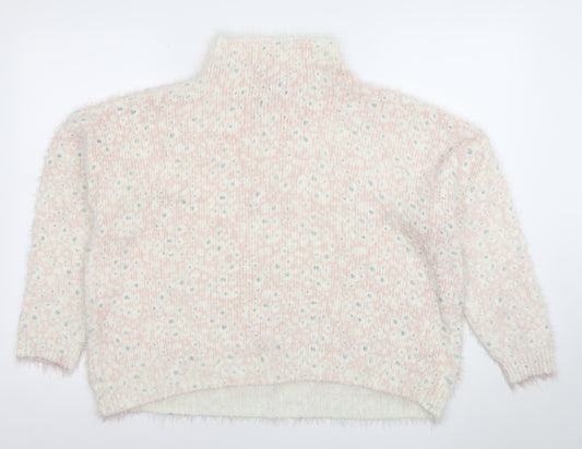 Next Women’s Pink High Neck Chunky Knit Pullover Jumper Size 20