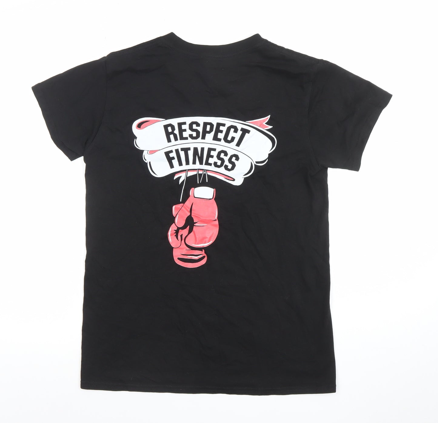Casual Classics Women's Black Cotton Fitness Print T-Shirt Size S