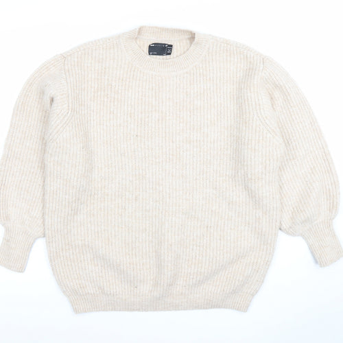 ASOS Women’s Beige Chunky Knit Jumper Size 6 Crew Neck