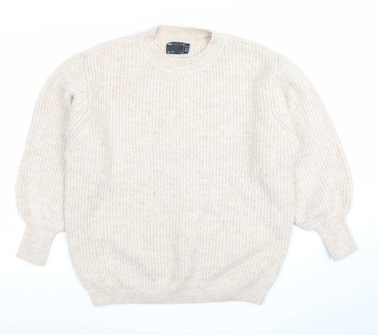 ASOS Women’s Beige Chunky Knit Jumper Size 6 Crew Neck