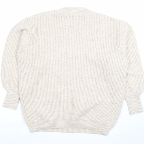 ASOS Women’s Beige Chunky Knit Jumper Size 6 Crew Neck