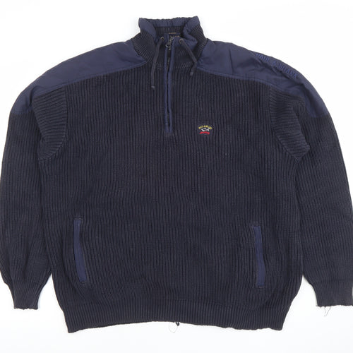 Paul & Shark Men’s Blue XL Knit 1/4 Zip Pullover Sweatshirt