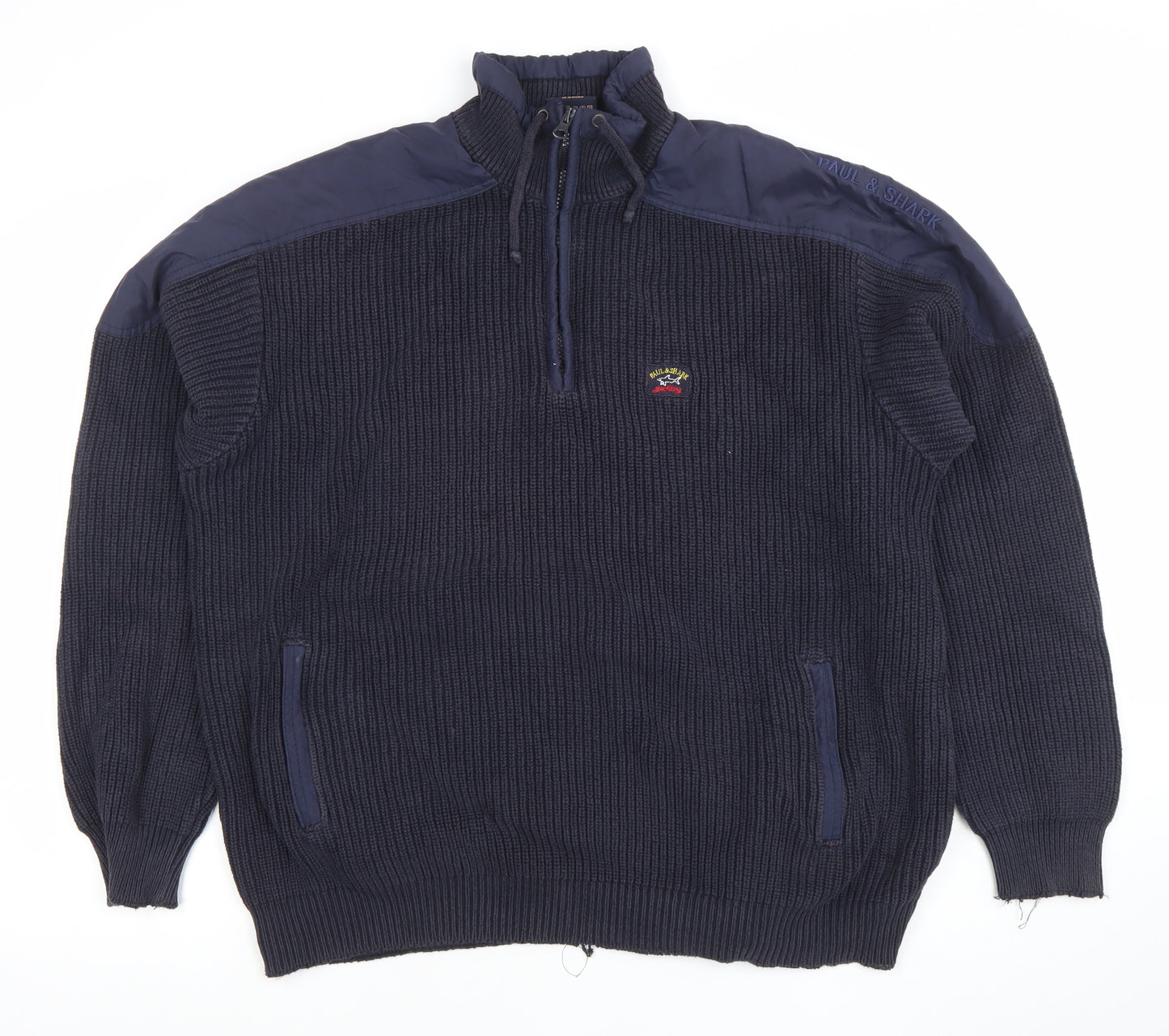 Paul & Shark Men’s Blue XL Knit 1/4 Zip Pullover Sweatshirt