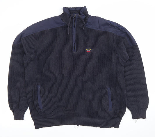 Paul & Shark Men’s Blue XL Knit 1/4 Zip Pullover Sweatshirt