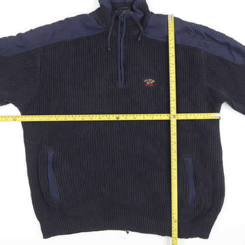 Paul & Shark Men’s Blue XL Knit 1/4 Zip Pullover Sweatshirt