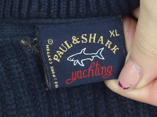 Paul & Shark Men’s Blue XL Knit 1/4 Zip Pullover Sweatshirt