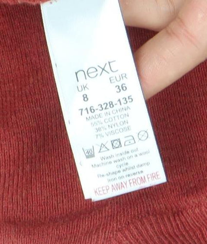 Next Women’s Multicoloured Stripe Roll Neck Jumper Size 8