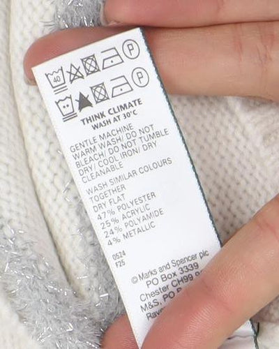 Marks and Spencer Womens Ivory XS Striped Crew Neck Jumper