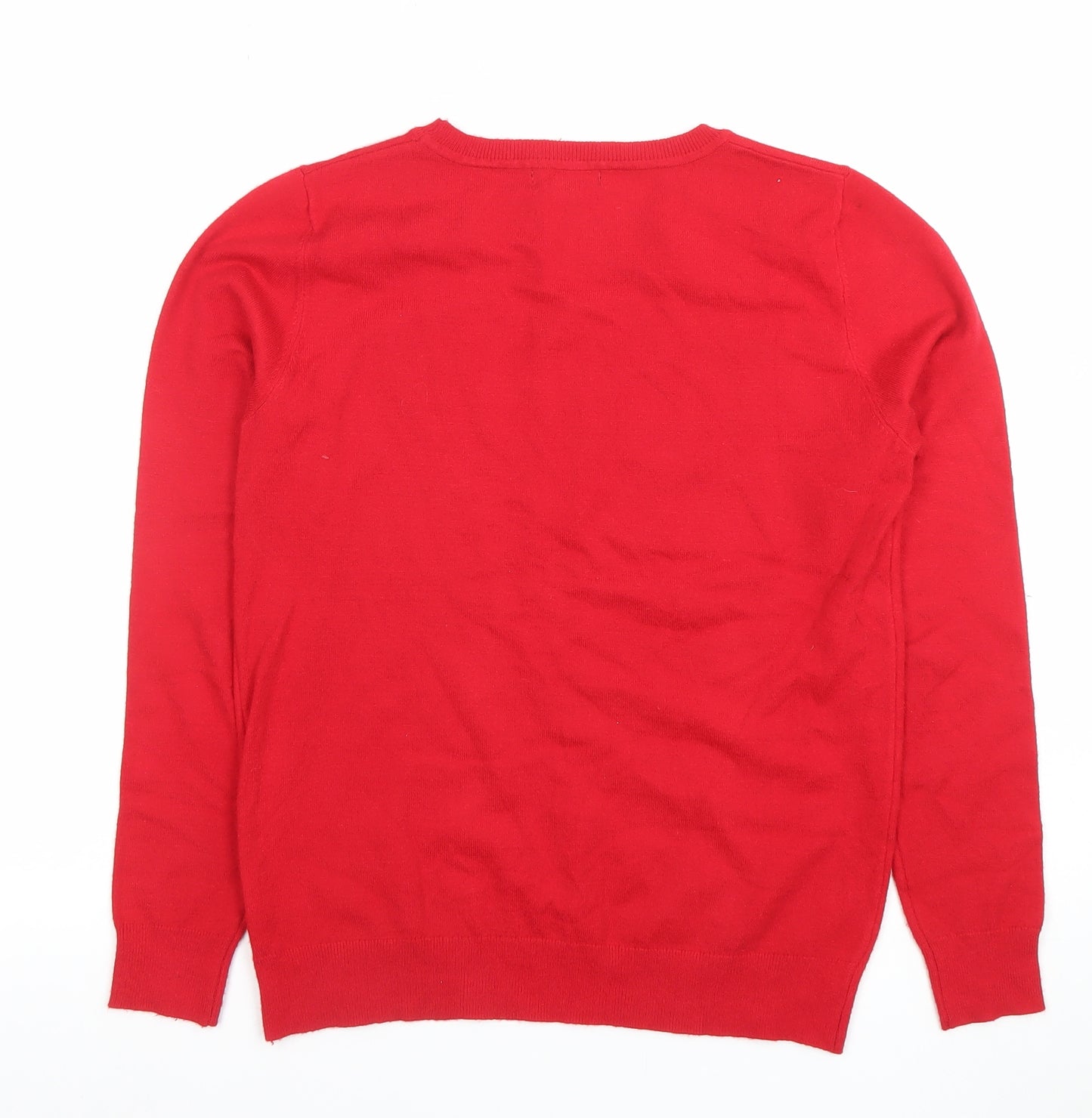 Ellie B Women's Red Sequin Christmas Sloth Jumper Size S