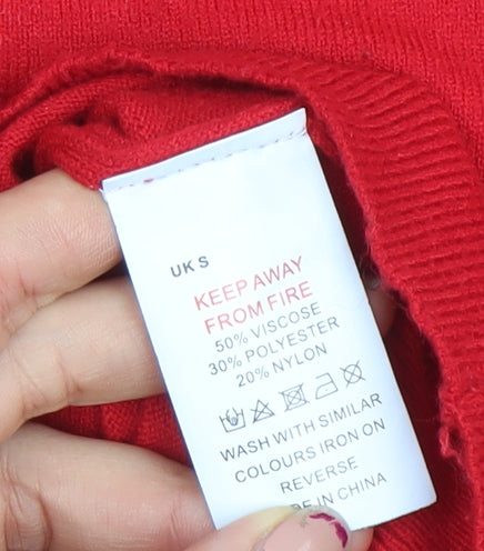 Ellie B Women's Red Sequin Christmas Sloth Jumper Size S