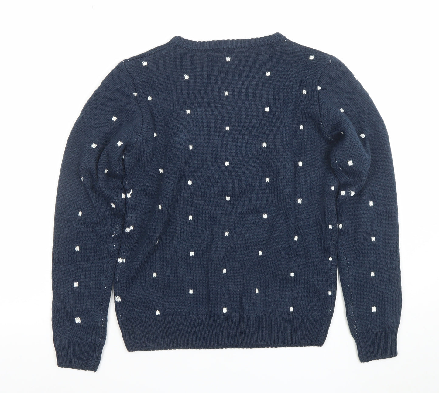 Lily & Dan Girls Navy Christmas Jumper 11-12 Years Knit Pullover Penguin Design