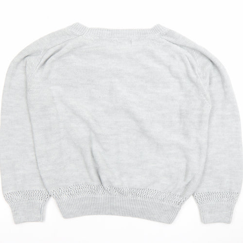 Next Women’s Grey Bow Knit Crew Neck Jumper Size 18