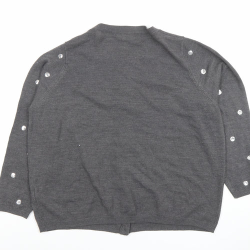 Marks and Spencer Women’s Dark Grey Sequin Button Cardigan Size 18