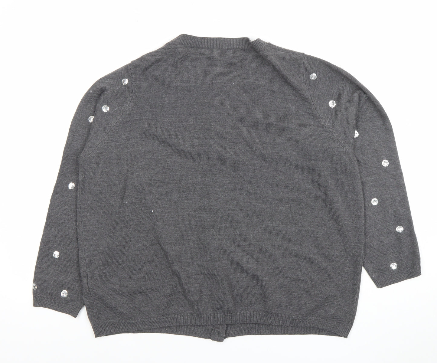 Marks and Spencer Women’s Dark Grey Sequin Button Cardigan Size 18