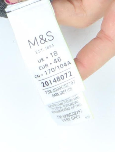 Marks and Spencer Women’s Dark Grey Sequin Button Cardigan Size 18