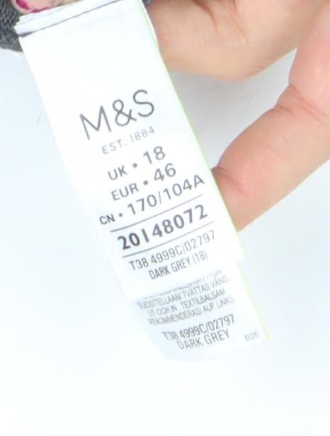 Marks and Spencer Women’s Dark Grey Sequin Button Cardigan Size 18