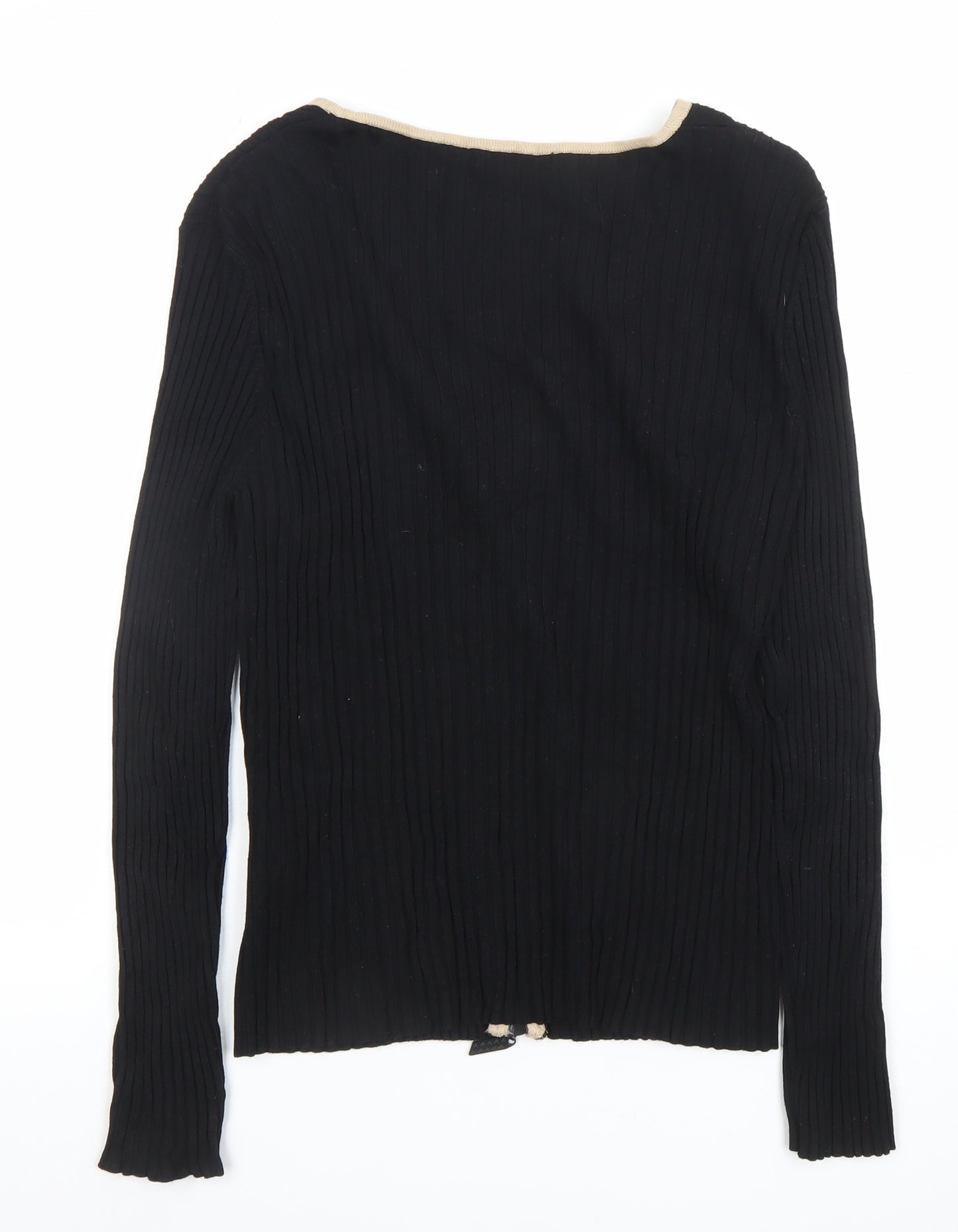 Belldini Women’s Black V-Neck Full Zip Cardigan Size M