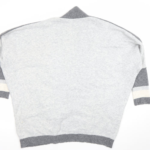 Marks and Spencer Women’s Grey Knit Open Cardigan L Relaxed Fit