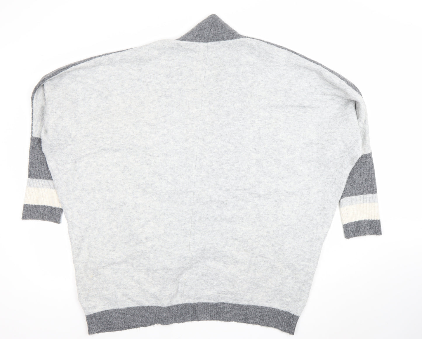 Marks and Spencer Women’s Grey Knit Open Cardigan L Relaxed Fit