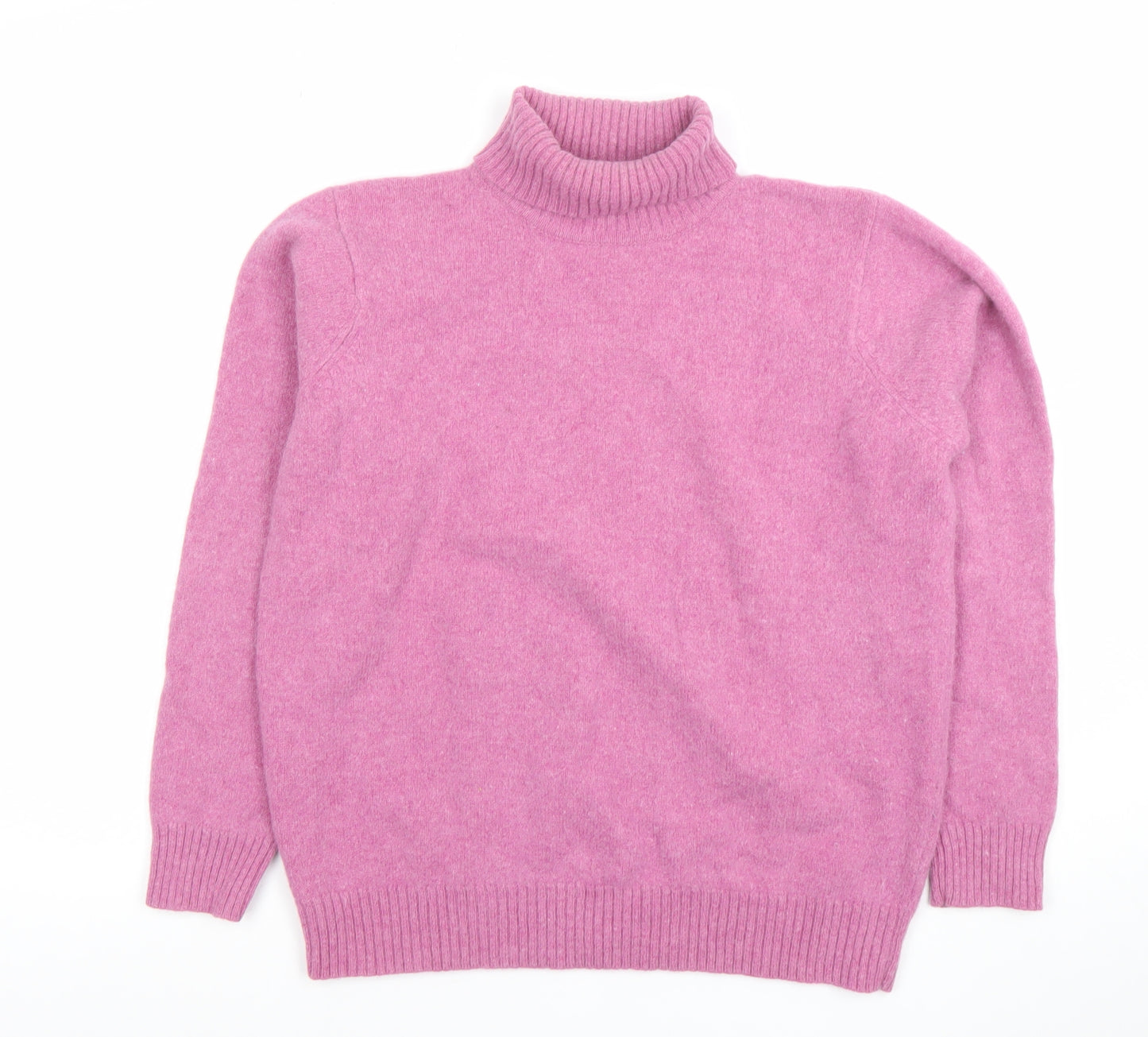 EWM Womens Pink Roll Neck Lambswool Angora Jumper L 18-20