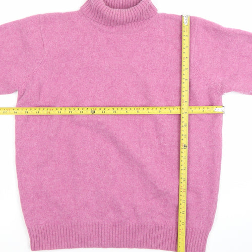 EWM Womens Pink Roll Neck Lambswool Angora Jumper L 18-20
