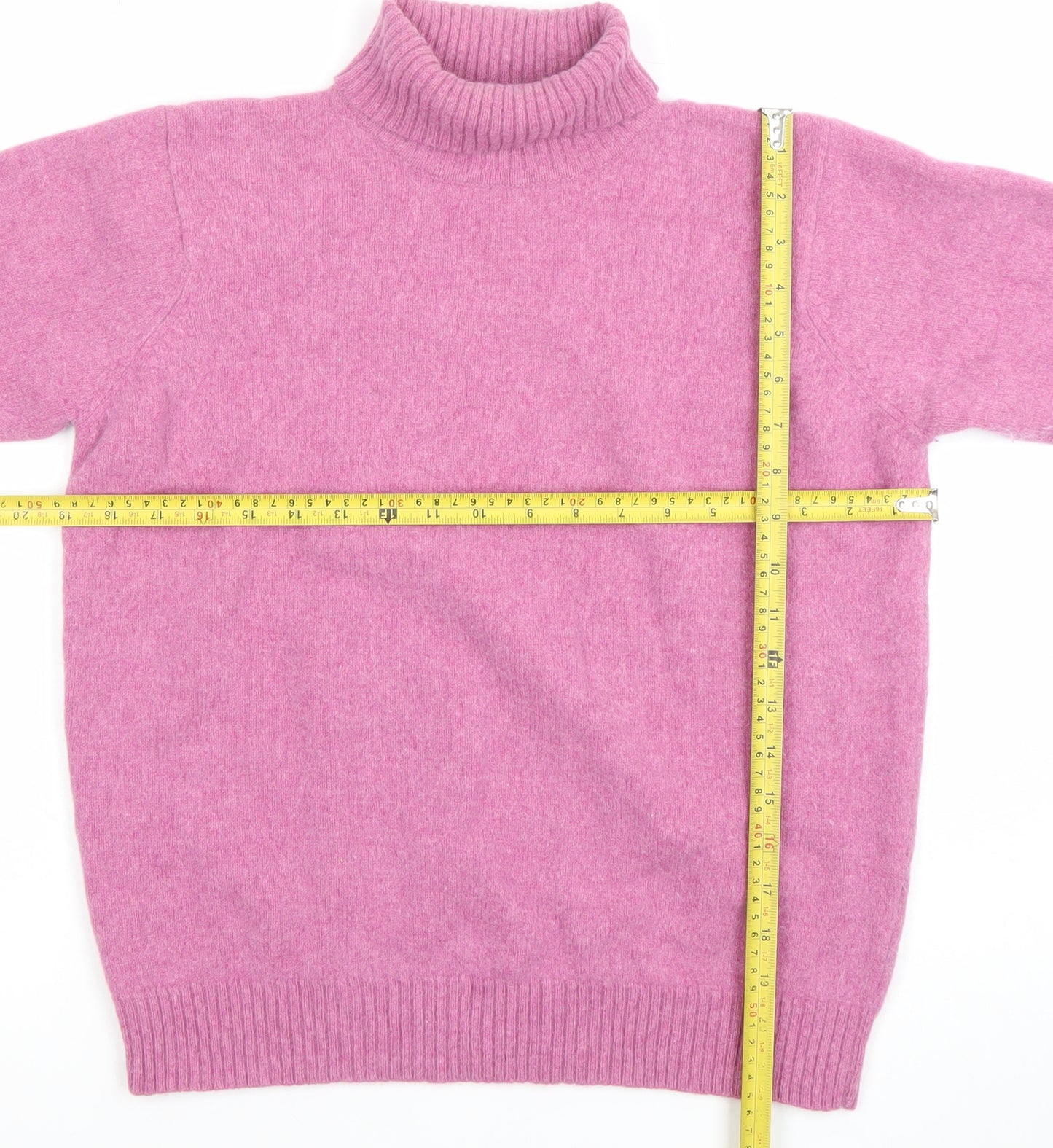 EWM Womens Pink Roll Neck Lambswool Angora Jumper L 18-20