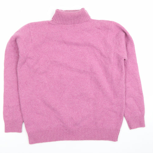 EWM Womens Pink Roll Neck Lambswool Angora Jumper L 18-20