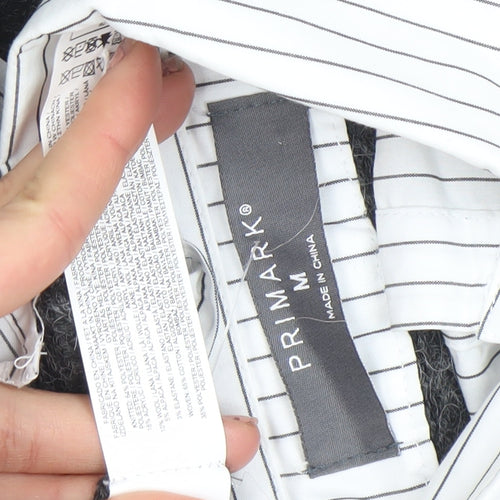 Primark Womens Grey Collared Knit Jumper Shirt M Classic Workwear