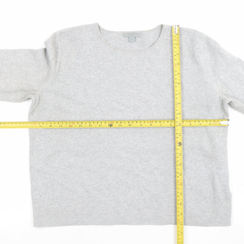 COS Women Grey Pink Zip Cuff Cotton Jumper Size 12