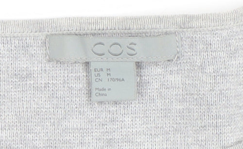 COS Women Grey Pink Zip Cuff Cotton Jumper Size 12