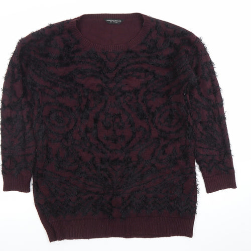 Dorothy Perkins Women’s Purple Black Crew Neck Long Sleeve Pullover Jumper Size 10
