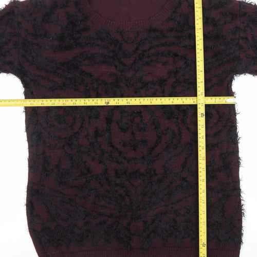 Dorothy Perkins Women’s Purple Black Crew Neck Long Sleeve Pullover Jumper Size 10