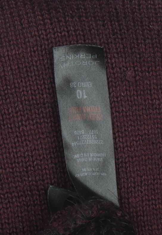 Dorothy Perkins Women’s Purple Black Crew Neck Long Sleeve Pullover Jumper Size 10