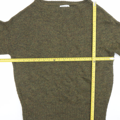 Introspect London Women’s Green Wool Blend Jumper Size M Relaxed Fit