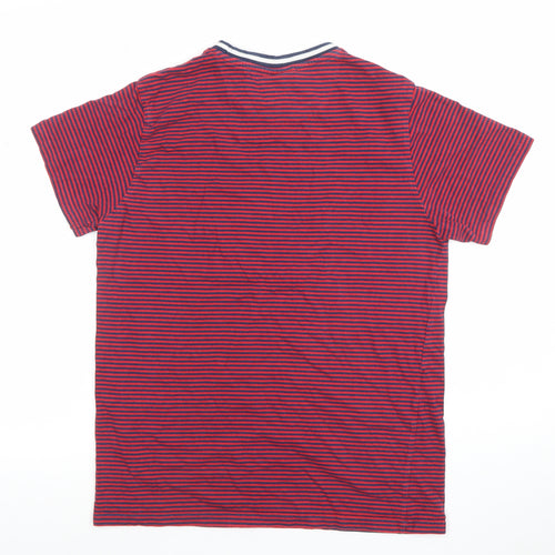 Pierre Cardin Men's Red Striped Crew Neck Short Sleeve T-Shirt Size M