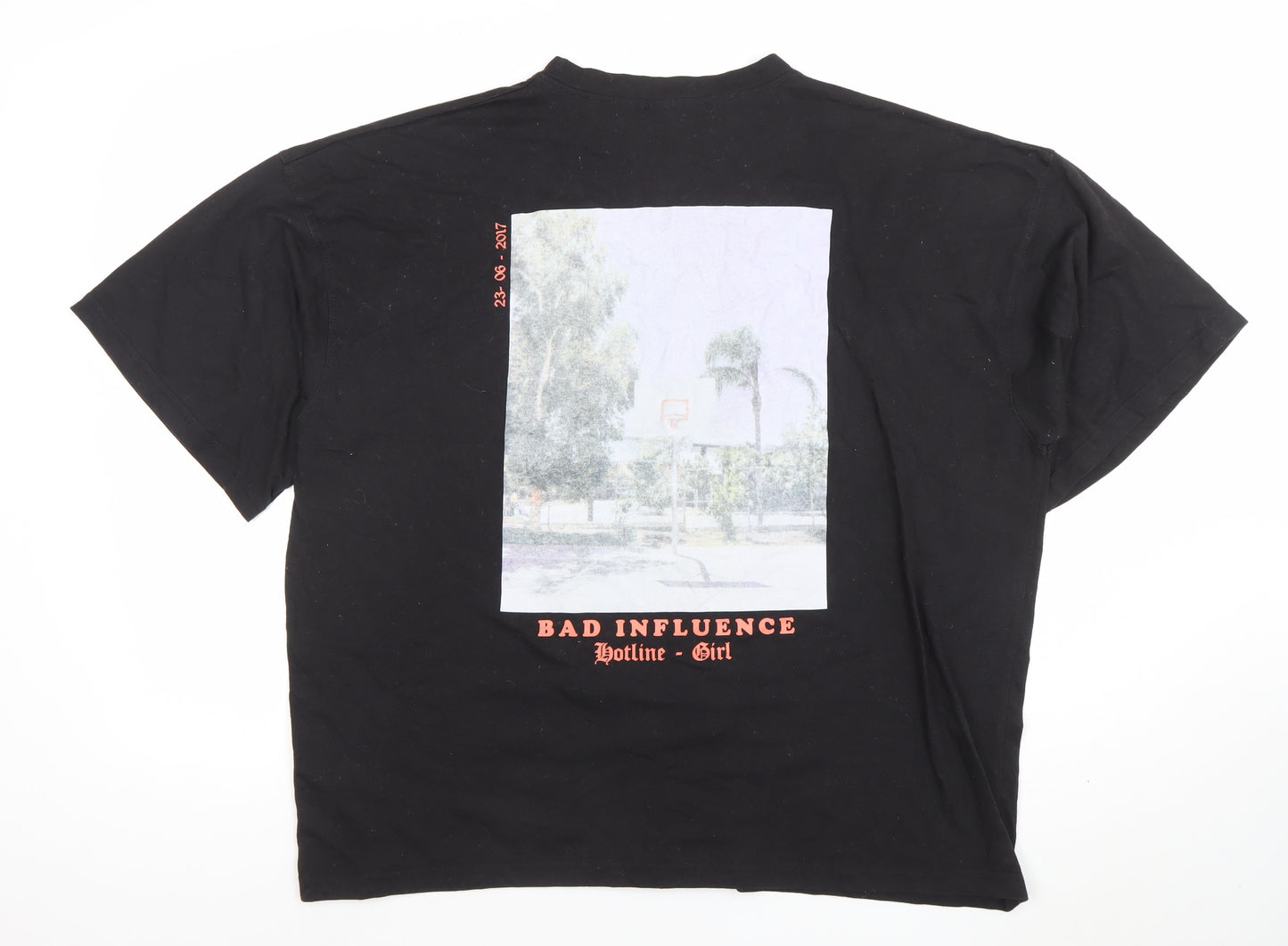 Missguided Womens Black Size 12 Graphic Print Relaxed Fit T-Shirt