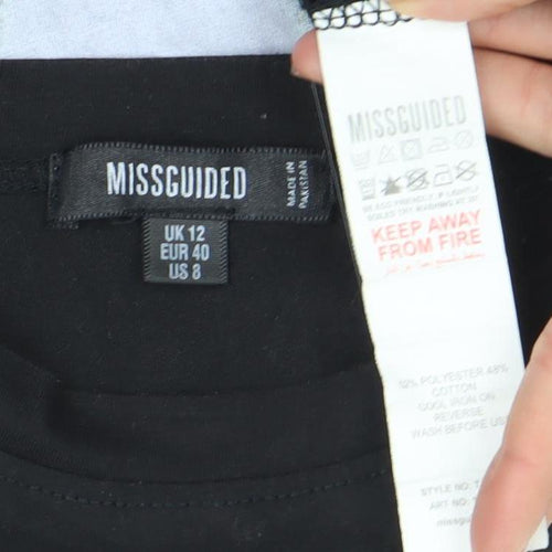 Missguided Womens Black Size 12 Graphic Print Relaxed Fit T-Shirt