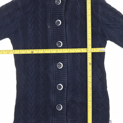 Crew Clothing Co. Women's Blue Cable Knit Cotton Cardigan Size 8