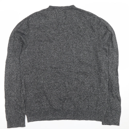 Topman Men's Grey Knit Cotton Crew Neck Pullover Jumper M