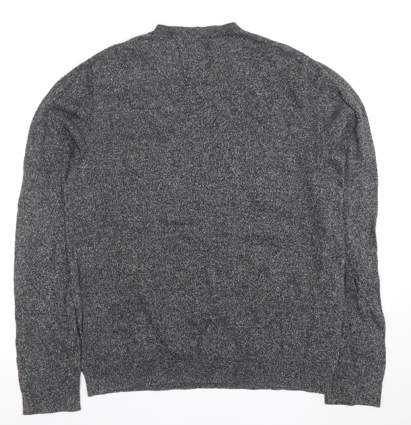 Topman Men's Grey Knit Cotton Crew Neck Pullover Jumper M